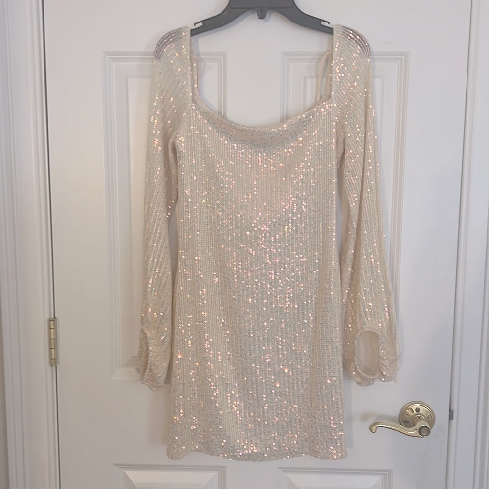 Homecoming dress sparkly white